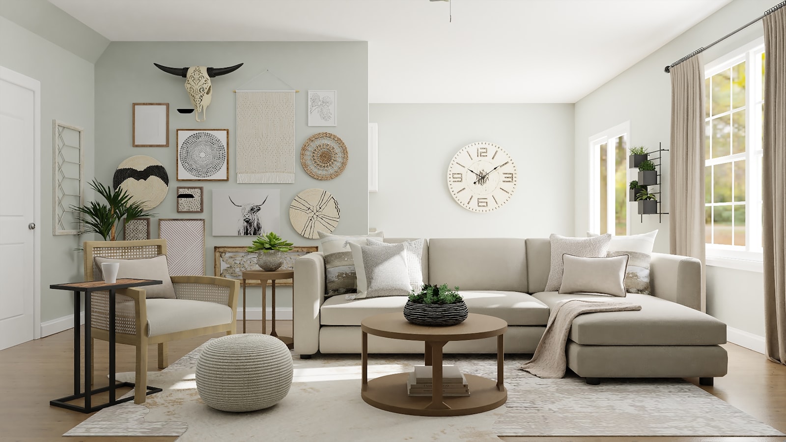 A calm, light-filled living room